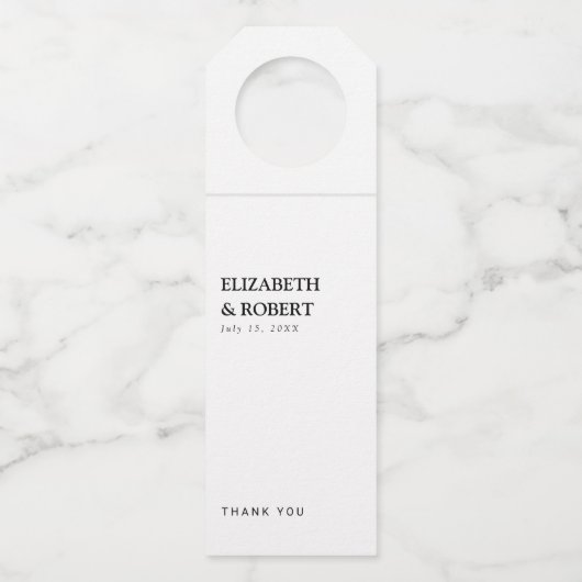 Minimalistisch zwart-wit huwelijk traditionele afb flessenhanger (Voorkant)