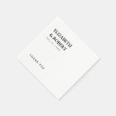 Minimalistisch zwart-wit huwelijk traditionele afb servet (Hoek)