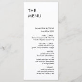 Minimalistisch zwart-wit huwelijksmenu menu (Voorkant)