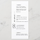 Minimalistisch zwart-wit huwelijksmenu met Vertica Menu (Voorkant)