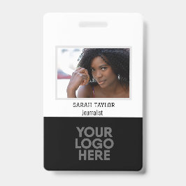 Minimalistisch zwart-wit ID Kaart Company Employee Badge