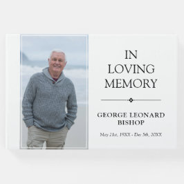 Minimalistisch zwart-wit in liefdevolle geheugenfo gastenboek