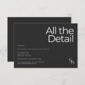 Minimalistisch zwart-wit informatiekaartje (Voorkant / Achterkant)