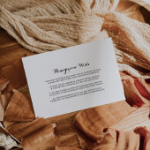 Minimalistisch zwart-wit informatiekaartje