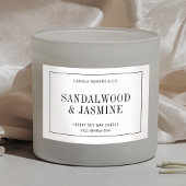 Minimalistisch zwart-wit kaarsen Verpakkingslabel Voedselcontainer Etiket