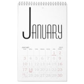 Minimalistisch zwart-wit kalender (Jan 2027)