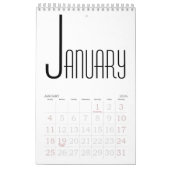 Minimalistisch zwart-wit kalender (Jan 2026)