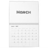 Minimalistisch zwart-wit kalender (Mar 2027)