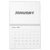 Minimalistisch zwart-wit kalender (Jan 2027)