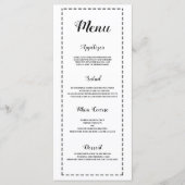 Minimalistisch zwart wit kalligrafie Bruiloft Menu (Voorkant)