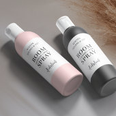 Minimalistisch zwart-wit kamer spuitfles product etiket