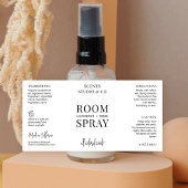 Minimalistisch zwart-wit kamer spuitfles product etiket