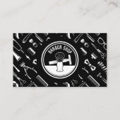 Minimalistisch Zwart & Wit Kapper Shop Hair Stylis Klantenkaartje (Achterkant)