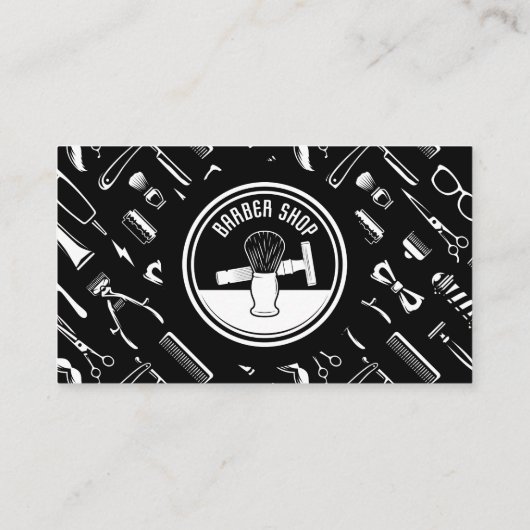 Minimalistisch Zwart & Wit Kapper Shop Hair Stylis Klantenkaartje (Achterkant)