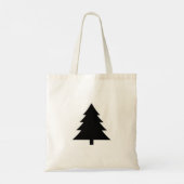 Minimalistisch zwart-wit kerstboomontwerp tote bag (Achterkant)