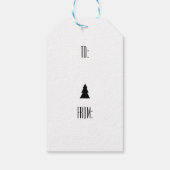 Minimalistisch zwart-wit kerstboompatroon cadeaulabel (Achterkant)