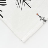 Minimalistisch zwart-wit kerstboompatroon fleece deken (Hoek)