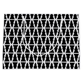 Minimalistisch zwart-wit kerstboompatroon groot cadeauzakje