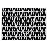 Minimalistisch zwart-wit kerstboompatroon groot cadeauzakje (Achterkant)