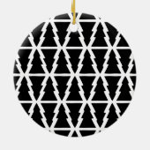 Minimalistisch zwart-wit kerstboompatroon keramisch ornament (Achterkant)
