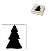 Minimalistisch zwart-wit kerstboompatroon rubberstempel (Gestempeld)