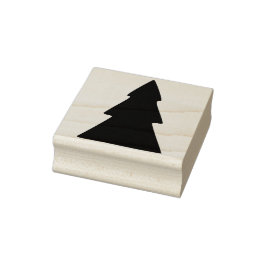 Minimalistisch zwart-wit kerstboompatroon rubberstempel