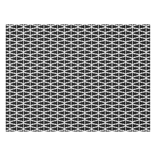 Minimalistisch zwart-wit kerstboompatroon tafelkleed (Voorkant (Horizontaal))