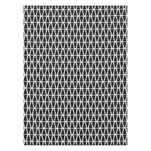 Minimalistisch zwart-wit kerstboompatroon tafelkleed (Voorkant)