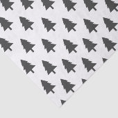 Minimalistisch zwart-wit kerstboompatroon tissuepapier (Detail)