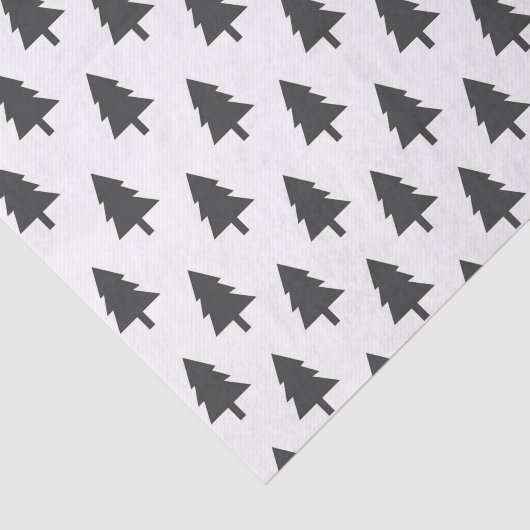 Minimalistisch zwart-wit kerstboompatroon tissuepapier (Detail)