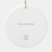 Minimalistisch zwart-wit kerstcadeautjes keramisch ornament (Achterkant)