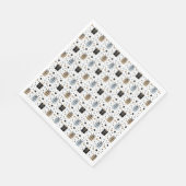 Minimalistisch zwart-wit kerstfeestartikel servet (Hoek)