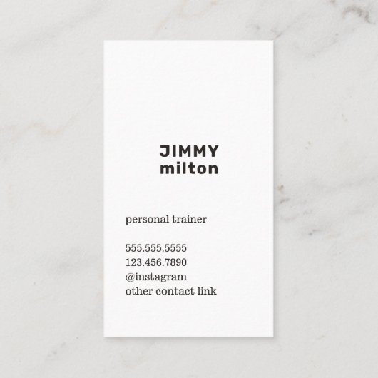Minimalistisch zwart wit Kettlebell Personal Train Visitekaartje (Achterkant)