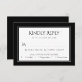 Minimalistisch zwart-wit | Klassieke Moder Entree RSVP Kaartje (Voorkant / Achterkant)