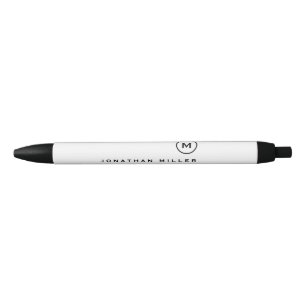 Minimalistisch zwart-wit, klassieke monogrammen zwarte inkt pen