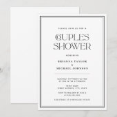 Minimalistisch Zwart & Wit Koppels Douche Kaart (Voorkant / Achterkant)