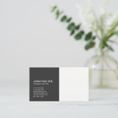 Minimalistisch zwart-wit laagje visitekaartje (Staand voorkant)