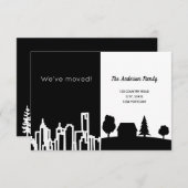 Minimalistisch zwart-wit land dat we verplaatst he aankondiging (Voorkant / Achterkant)