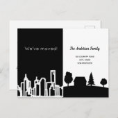 Minimalistisch zwart-wit land dat we verplaatst he aankondigingskaart (Voorkant / Achterkant)