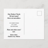 Minimalistisch zwart-wit land dat we verplaatst he aankondigingskaart (Achterkant)