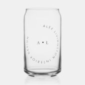 Minimalistisch zwart-wit Logo monogram Blikvorm Glas (Voorkant)