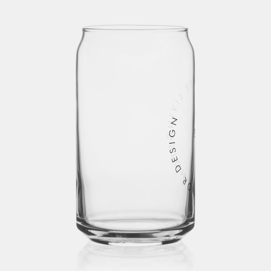 Minimalistisch zwart-wit Logo monogram Blikvorm Glas (Rechts)