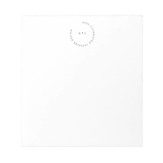 Minimalistisch zwart-wit Logo monogram Notitieblok (Voorkant)
