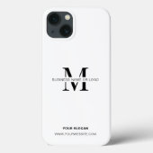 Minimalistisch zwart-wit Logo monogram voor bedrij Case-Mate iPhone Case (Achterkant)
