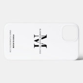 Minimalistisch zwart-wit Logo monogram voor bedrij Case-Mate iPhone Case (Achterkant (horizontaal))