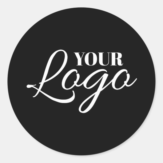 Minimalistisch zwart-wit logo ronde sticker (Voorkant)