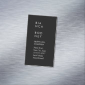 Minimalistisch (zwart/wit) magnetisch visitekaartje (Voorbeeld)