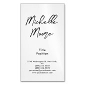 Minimalistisch zwart-wit magnetisch visitekaartje (Voorkant Verticaal)