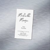 Minimalistisch zwart-wit magnetisch visitekaartje (Voorbeeld)