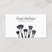 Minimalistisch zwart, wit make-up artiest wimpers  visitekaartje (Voorkant)